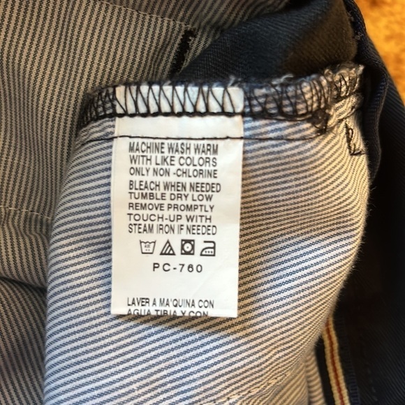 𝅺izod Men’s Trouser Pants Navy Size 34 - Picture 3 of 5